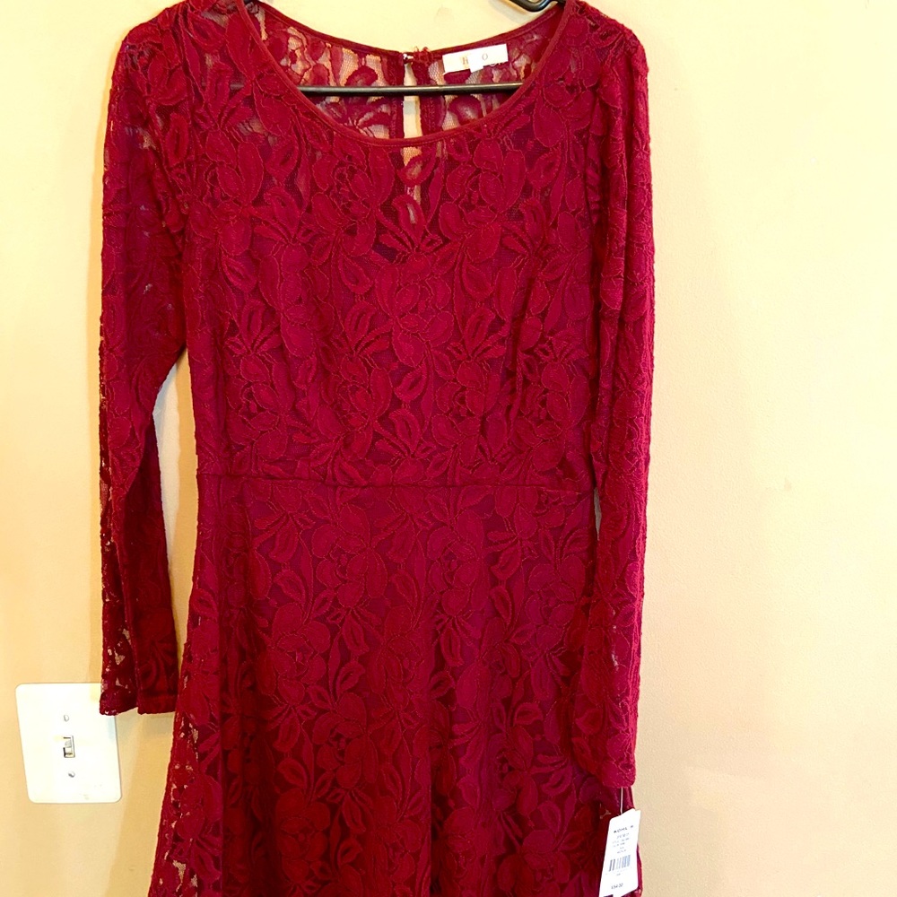 Burgundy lace dress size medium